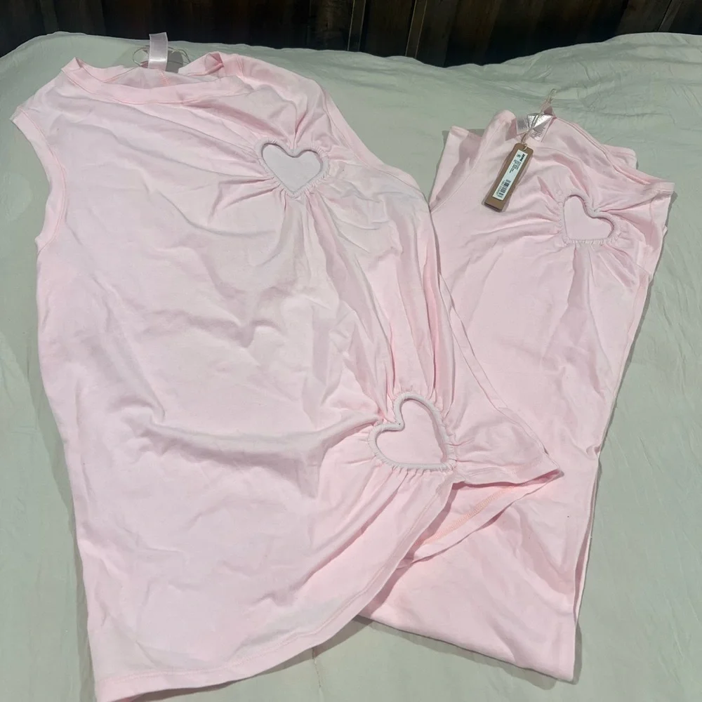 SKIMS Cotton Rib Heart Tank and Flare Leggings Set - Picture 2 of 4